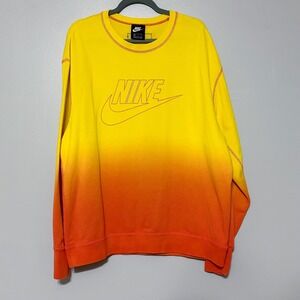 Nike Sportswear‎ dip-dye crew neck sweatshirt in a yellow and orange Size Medium